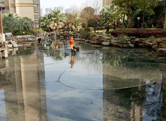 冠县景观池淤泥清理